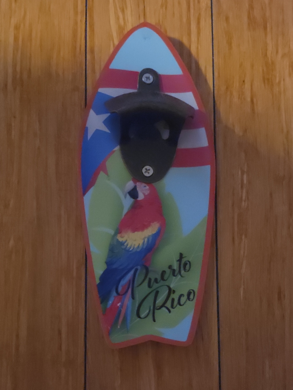 Puerto Rico Parrot Wall Mount Bottle Opener - Red/Blue/Green